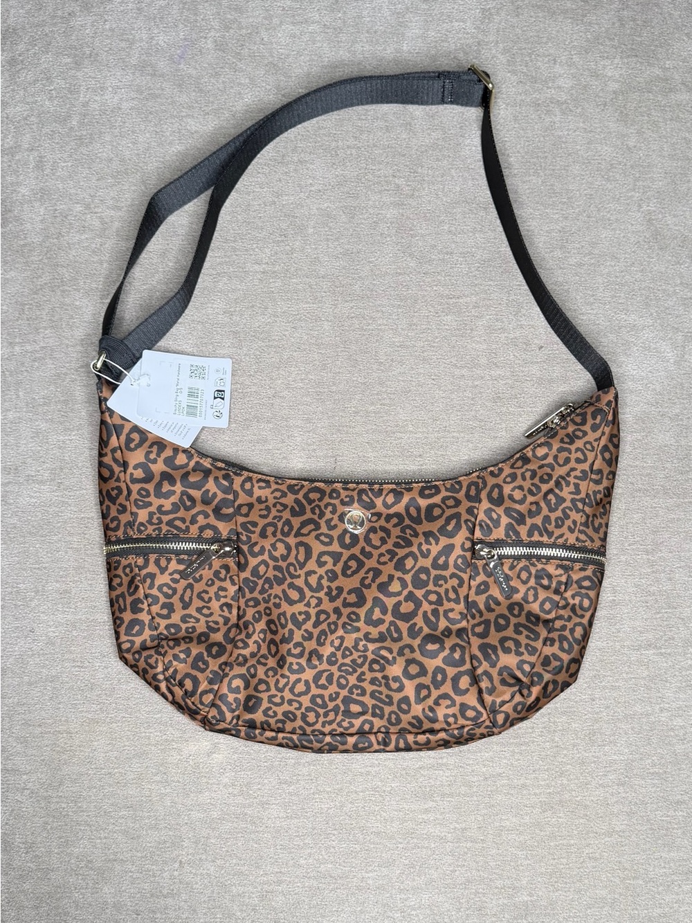 lululemon athletica Leopard Print Crescent Shoulder Bag - Brown and Black